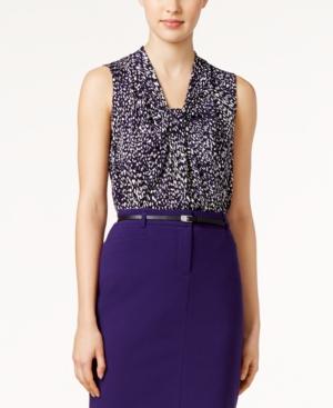 Calvin Klein Printed Knot-front Shell