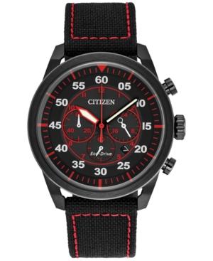 Citizen Eco-drive Men's Chronograph Avion Black Nylon Strap Watch 45mm Ca4215-12e, A Macy's Exclusive