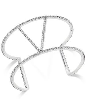 Inc International Concepts Silver-tone Pave V Style Cuff Bracelet, Only At Macy's