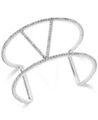 Inc International Concepts Silver-tone Pave V Style Cuff Bracelet, Only At Macy's
