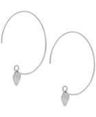 Bcbgeneration Silver-tone Heart Drop Threader Hoop Earrings