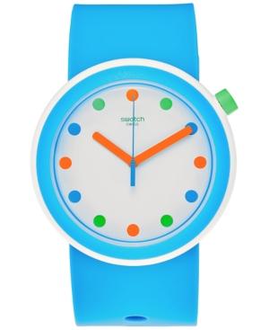 Swatch Unisex Pop Sky Blue Silicone Strap Watch 41mm Pnw102