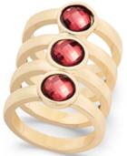 Inc International Concepts Gold-tone Red Crystal Stacked Ring, Created For Macy's