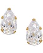 Pear-cut Cubic Zirconia Stud Earrings In 14k Gold