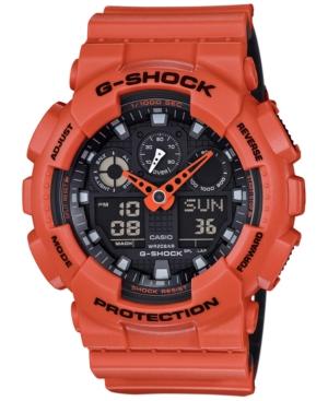 G-shock Men's Analog-digital Orange Resin Strap Watch 51x55mm Ga-100l-4a