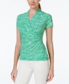 Charter Club Tile-print Crossover Wrap Top, Only At Macy's
