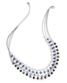 Inc International Concepts Necklace, Silver-tone Multi-color Bead Four-row Necklace