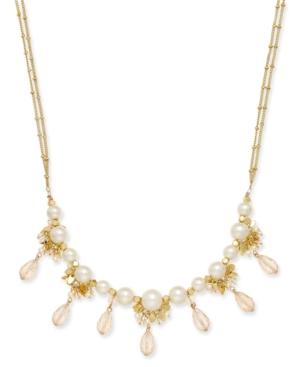 Catherine Stein For Inc International Concepts Gold-tone Imitation Pearl Multi-bead Long Double Strand Necklace, Only At Macy's