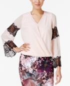 Thalia Sodi Lace-trim Blouson Top, Only At Macy's