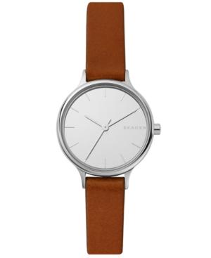 Skagen Women's Anita Brown Leather Strap Watch 30mm
