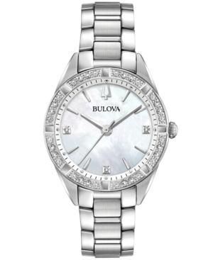 Bulova Women's Sutton Diamond (1/10 Ct. T.w.) Stainless Steel Bracelet Watch 32.5mm