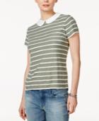 Maison Jules Striped Peter-pan-collar Top, Created For Macy's