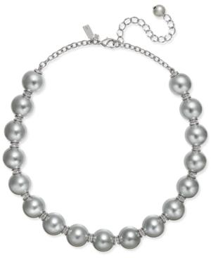 Kate Spade New York Silver-tone Large Imitation Pearl And Pave Collar Necklace