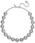 Kate Spade New York Silver-tone Large Imitation Pearl And Pave Collar Necklace