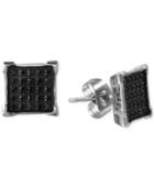 Men's Black Diamond Earrings (1/4 Ct. T.w.) In Stainless Steel