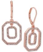 Anne Klein Rose Gold-tone Pave Drop Earrings