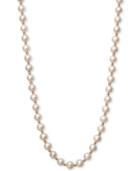 Belle De Mer White Cultured Freshwater Pearl (7-1/2mm) And Gold Bead Collar Necklace In 14k Rose Gold
