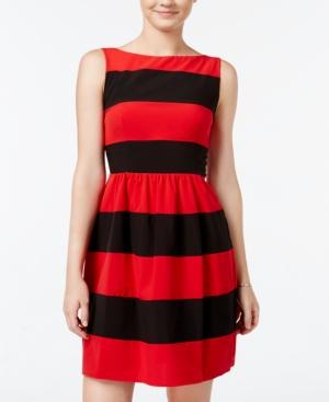 B Darlin Juniors' Striped A-line Dress
