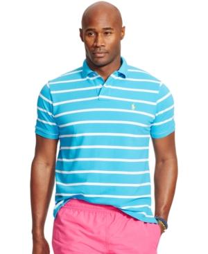 Polo Ralph Lauren Men's Big And Tall Striped Mesh Polo Shirt