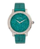 Bertha Quartz Cora Collection Teal Leather Watch 40mm