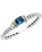 Final Call By Effy Blue Topaz Cuff Bracelet (7-5/8 Ct. T.w.) In Sterling Silver & 18k Gold