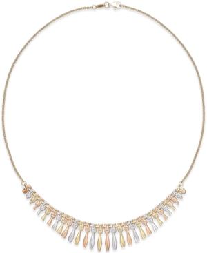 Tri-tone Cleopatra Collar Necklace In 14k Gold