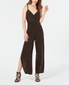 Material Girl Juniors' Metallic-striped Jumpsuit, Created For Macy's