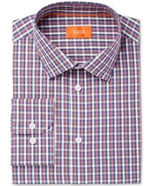 Tallia Men's Fitted Check Printed Ground Dress Shirt