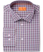 Tallia Men's Fitted Check Printed Ground Dress Shirt