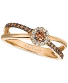 Le Vian Chocolatier Diamond Crisscross Ring (1/3 Ct. T.w.) In 14k Rose Gold