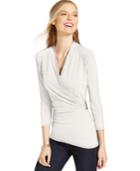 Charter Club Petite Crossover Wrap Top, Only At Macy's