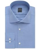 Ike Behar Blue Textured Solid Dress Shirt