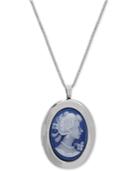 Oval Cameo Locket 18 Pendant Necklace In Sterling Silver