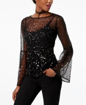 I.n.c. Sequinned Illusion Top, Created For Macy's