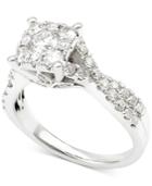 Diamond Crisscross Engagement Ring (1-1/4 Ct. T.w.) In 14k White Gold