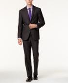 Kenneth Cole Reaction Men's Slim-fit Gray Plaid Suit