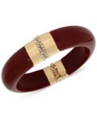 M. Haskell For Inc Gold-tone Red Resin Hinged Bangle Bracelet, Only At Macy's