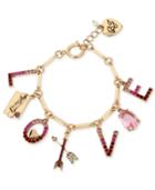 Betsey Johnson Gold-tone Love Letter Charm Bracelet