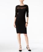Inc International Concepts Petite Lace Illusion Sheath Dress, Only At Macy's