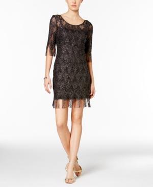 Jessica Simpson Metallic Fringe Sheath Dress