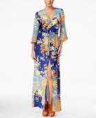 Guess Printed Bell-sleeve Maxi Dress