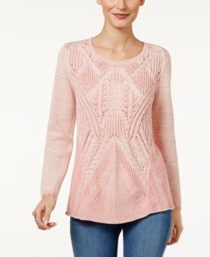 Style & Co Cotton Patterned Sweater, Only At Macy's
