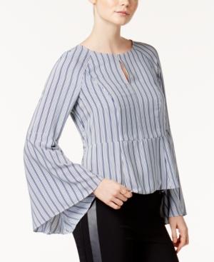 Bar Iii Striped Bell-sleeve Top, Created For Macy's