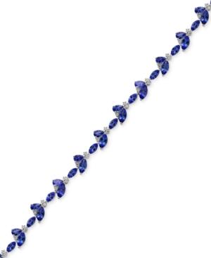 Tanzanite Royale By Effy Tanzanite (9 Ct. T.w.) And Diamond (1/2 Ct. T.w.) Link Bracelet In 14k White Gold