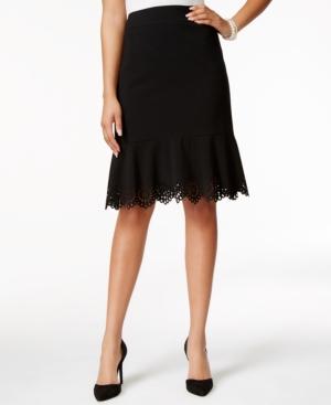 Nine West Ponte Cutout Skirt