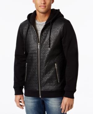 Guess Men's Roy Chevron Quilted Hooded Jacket