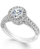 Certified Diamond Halo Engagement Ring In 18k White Gold (1-7/8 Ct. T.w.)