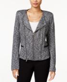 Bar Iii Marled Zip-detail Knit Blazer, Only At Macy's