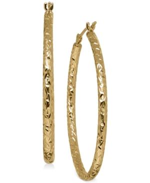 Oval Tube Hoop Earrings In 10k Gold