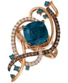 Le Vian Exotics Deep Sea Blue Topaz (5-3/8 Ct. T.w.) And Diamond (3/4 Ct. T.w.) Ring In 14k Rose Gold